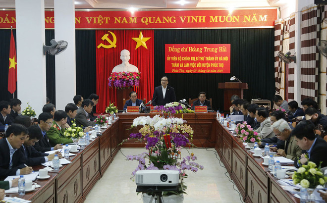 河内市市委书记黄忠海莅临福寿县调研 ảnh 1 河内市市委书记黄忠海莅临福寿县调研 ảnh 1