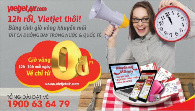 越捷推出50万张5000越盾起的特价机票 ảnh 1