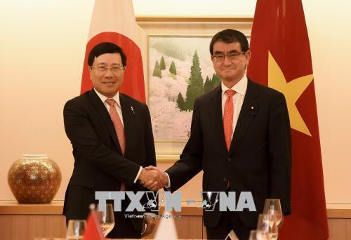 政府副总理兼外交部长范平明与日本外务省大臣河野太郎举行会谈 ảnh 1 政府副总理兼外交部长范平明与日本外务省大臣河野太郎举行会谈 ảnh 1