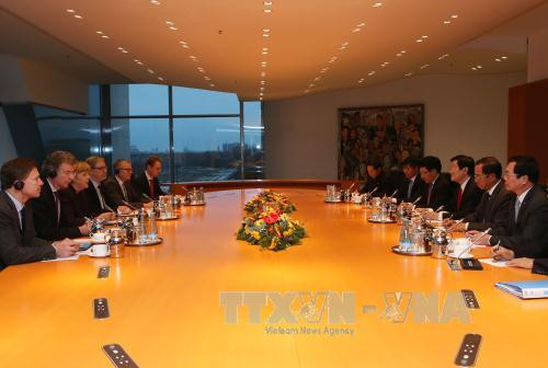 越南国家主席张晋创同德国总理安格拉·默克尔举行会谈 ảnh 2 越南国家主席张晋创同德国总理安格拉·默克尔举行会谈 ảnh 2