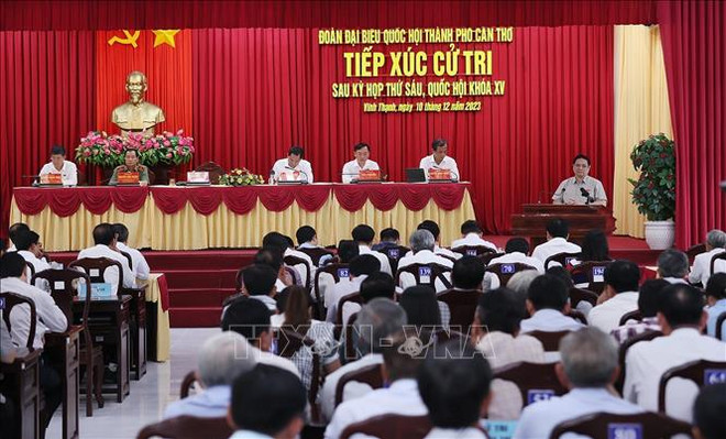 政府总理范明政出席芹苴市规划公布仪式 与永盛县选民接触 ảnh 2