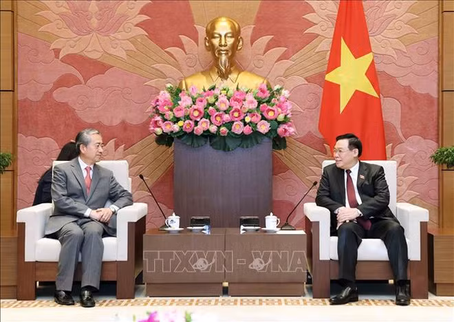 越南国会主席王廷惠会见中国驻越南大使熊波 ảnh 1