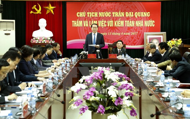 越南国家主席陈大光： 国家审计署应主动参与反腐败工作 防止国家资产流失 ảnh 1