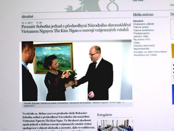 捷克政府官网密集报道阮氏金银访捷 ảnh 1 捷克政府官网密集报道阮氏金银访捷 ảnh 1