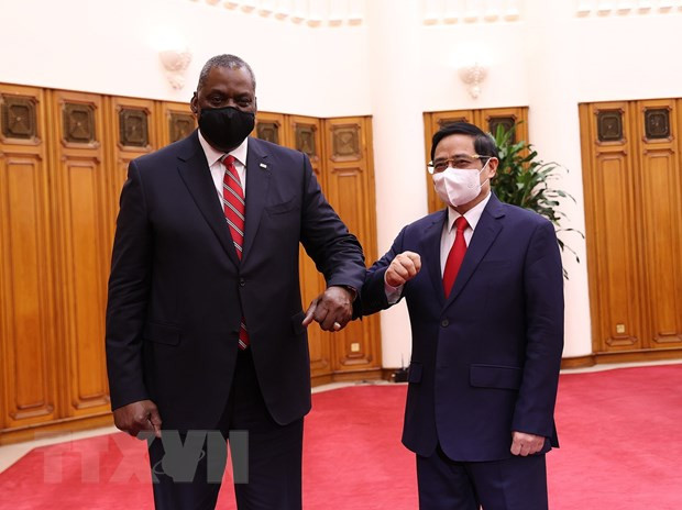 越南政府总理范明政会见会美国防长奥斯汀 ảnh 1