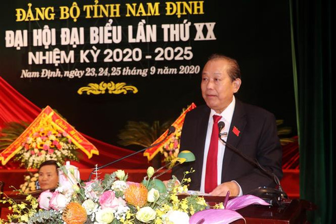 迎接越共十三大:张和平同志出席越共南定省第二十次代表大会 ảnh 2 迎接越共十三大:张和平同志出席越共南定省第二十次代表大会 ảnh 2