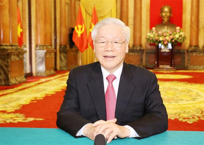 越共中央总书记、国家主席阮富仲以提交讲话录像方式参与第75届联大一般性辩论 ảnh 1