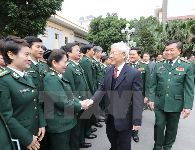 阮富仲总书记春节前看望慰问边防部队并致以新春祝福 ảnh 1 阮富仲总书记春节前看望慰问边防部队并致以新春祝福 ảnh 1