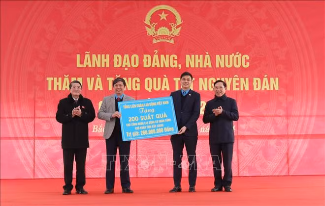 越南国会副主席阮德海前往北江省开展春节前走访慰问活动 ảnh 1