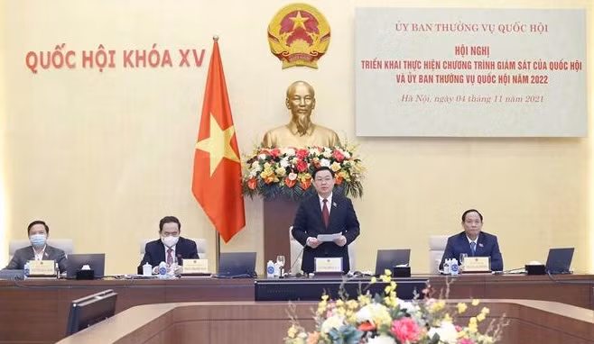 国会主席王廷惠主持实施监督计划的视频会议 ảnh 1 国会主席王廷惠主持实施监督计划的视频会议 ảnh 1