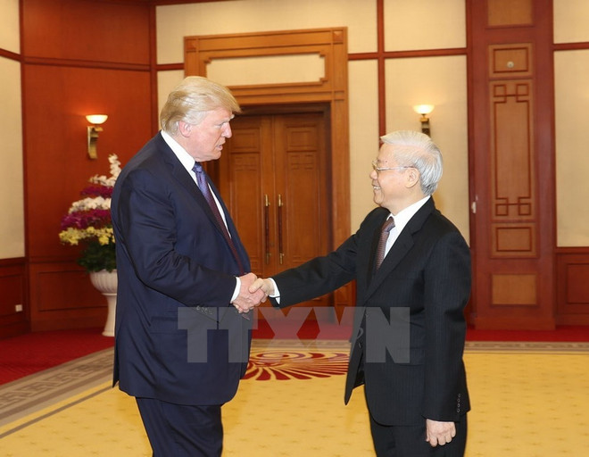 越共中央总书记阮富仲会见美总统特朗普 ảnh 1