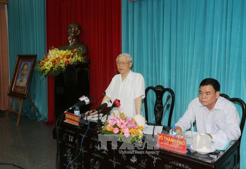 越共中央总书记阮富仲视察槟椥省 ảnh 2 越共中央总书记阮富仲视察槟椥省 ảnh 2