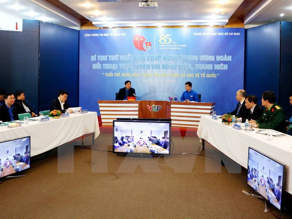 胡志明共青团中央书记处第一书记阮得荣与青年对话 ảnh 1 胡志明共青团中央书记处第一书记阮得荣与青年对话 ảnh 1