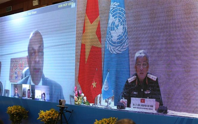 越南国防部副部长阮志咏与联合国副秘书长哈雷通电话 ảnh 1 越南国防部副部长阮志咏与联合国副秘书长哈雷通电话 ảnh 1