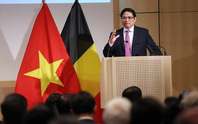 越南政府总理范明政出席越比企业论坛 ảnh 1 越南政府总理范明政出席越比企业论坛 ảnh 1
