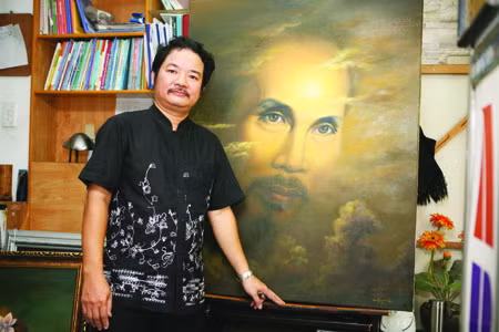 陈春福画家 – 绘制数千幅胡伯伯肖像之画的画家 ảnh 1 陈春福画家 – 绘制数千幅胡伯伯肖像之画的画家 ảnh 1