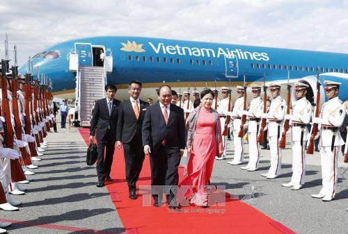 阮春福总理抵达东京 开始对日本进行正式访问 ảnh 1 阮春福总理抵达东京 开始对日本进行正式访问 ảnh 1