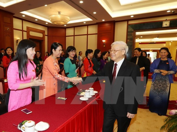 越共中央总书记阮富仲会见国会女性代表小组 ảnh 1 越共中央总书记阮富仲会见国会女性代表小组 ảnh 1