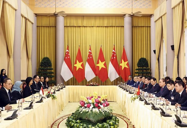 越南国家主席阮春福与新加坡总统雅各布举行会谈 ảnh 2