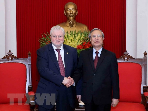 越共中央常务书记处书记陈国旺会见公正俄罗斯党代表团 ảnh 1