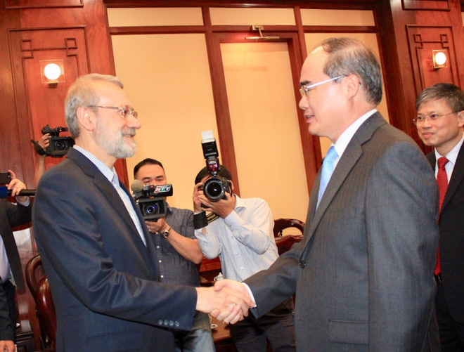 胡志明市市委书记阮善仁会见伊朗议会议长拉里贾尼 ảnh 1 胡志明市市委书记阮善仁会见伊朗议会议长拉里贾尼 ảnh 1