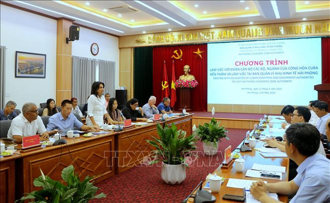 海防市向古巴工作代表团分享招商引资经验 ảnh 1 海防市向古巴工作代表团分享招商引资经验 ảnh 1