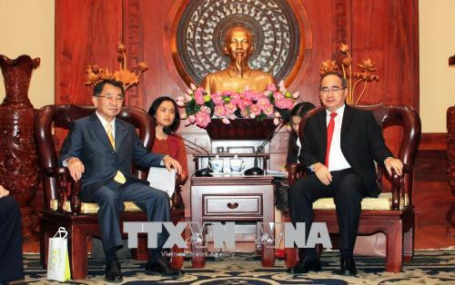 胡志明市市委书记阮善仁会见日本议员代表团一行 ảnh 1 胡志明市市委书记阮善仁会见日本议员代表团一行 ảnh 1