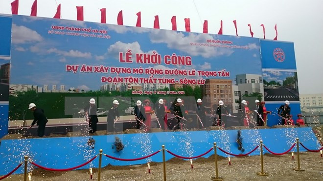 越南河内市黎重晋大街扩建项目正式开工 ảnh 1 越南河内市黎重晋大街扩建项目正式开工 ảnh 1