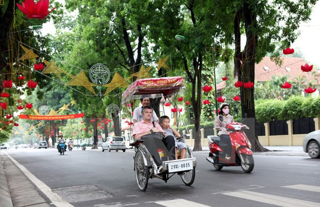 河内市张灯结彩喜迎越共十二大召开 ảnh 1 河内市张灯结彩喜迎越共十二大召开 ảnh 1