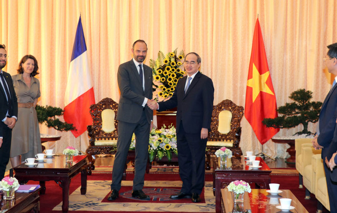 胡志明市市委书记阮善仁会见法国总理爱德华•菲利普 ảnh 1 胡志明市市委书记阮善仁会见法国总理爱德华•菲利普 ảnh 1