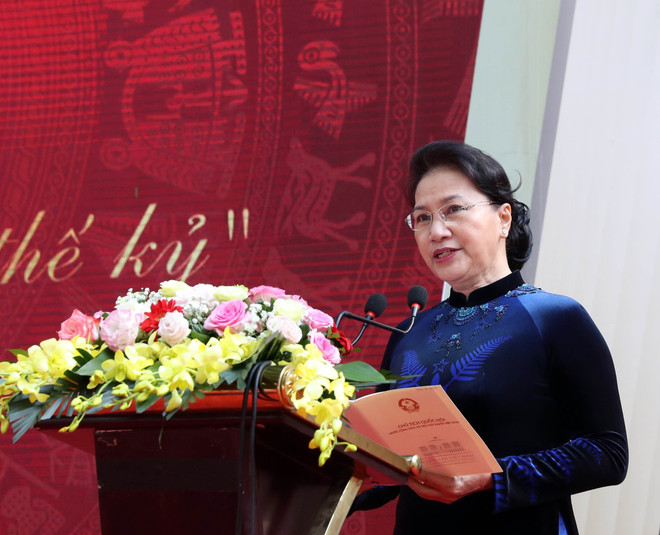 越南国会主席阮氏金银出席朱文安学校110周年校庆庆典 ảnh 1  越南国会主席阮氏金银出席朱文安学校110周年校庆庆典 ảnh 1