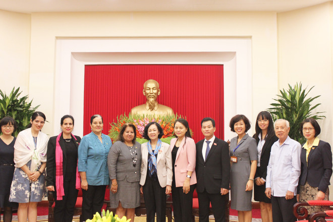 越共中央民运部部长会见古巴全国妇女联合会代表团 ảnh 2 越共中央民运部部长会见古巴全国妇女联合会代表团 ảnh 2