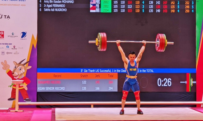 第31届东运会:赖嘉成打破纪录 为越南举重摘下金牌 ảnh 1 第31届东运会:赖嘉成打破纪录 为越南举重摘下金牌 ảnh 1