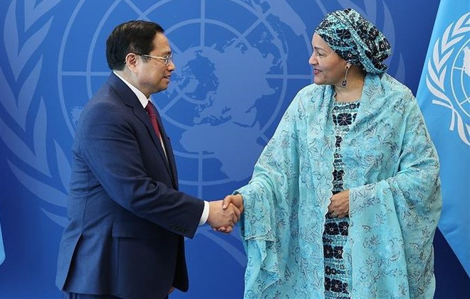 越南政府总理范明政会见联合国领导人 ảnh 1 越南政府总理范明政会见联合国领导人 ảnh 1
