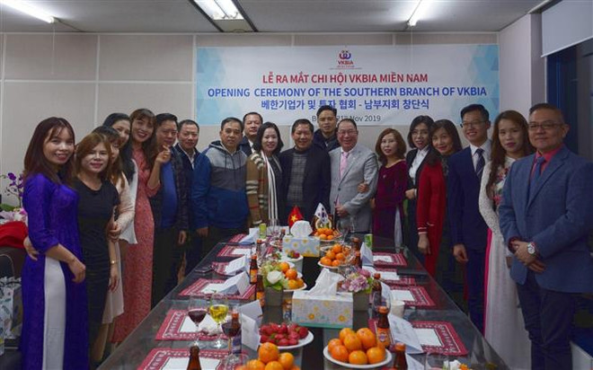 越韩企业家与投资协会韩国南方分会正式成立 ảnh 1
