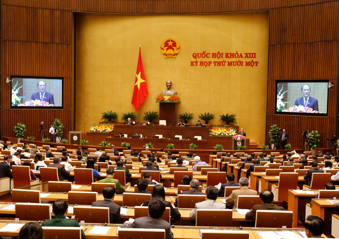 越南第十三届国会第十一次会议发表第一号公报 ảnh 1 越南第十三届国会第十一次会议发表第一号公报 ảnh 1