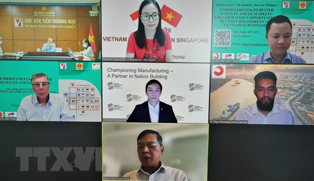 促进越南和新加坡企业合作 进军欧盟和英国市场 ảnh 1