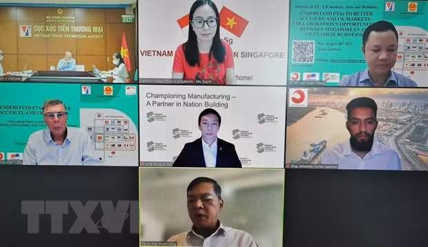 促进越南和新加坡企业合作 进军欧盟和英国市场 ảnh 1