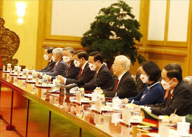 越共中央总书记阮富仲与中共中央总书记、中华人民共和国主席习近平举行会谈 ảnh 1 越共中央总书记阮富仲与中共中央总书记、中华人民共和国主席习近平举行会谈 ảnh 1
