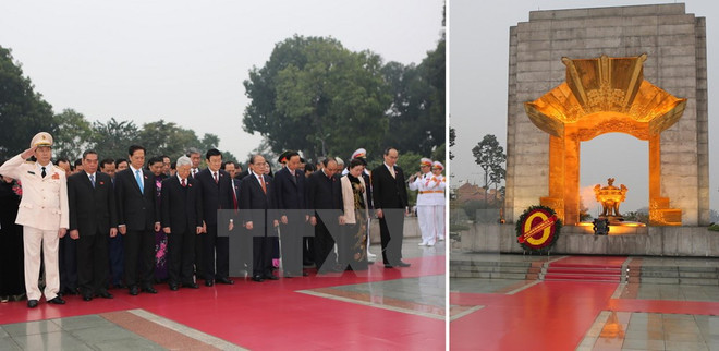 出席越共十二大各位代表拜谒胡志明主席陵墓 ảnh 3 出席越共十二大各位代表拜谒胡志明主席陵墓 ảnh 3