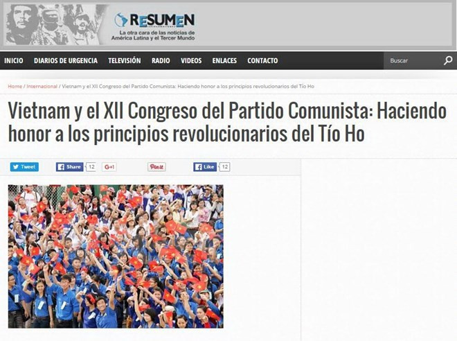 越共十二大:阿根廷媒体赞美越南共产党 ảnh 1 越共十二大:阿根廷媒体赞美越南共产党 ảnh 1