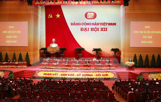 越南共产党第十二次全国代表大会第三天新闻公报 ảnh 1 越南共产党第十二次全国代表大会第三天新闻公报 ảnh 1
