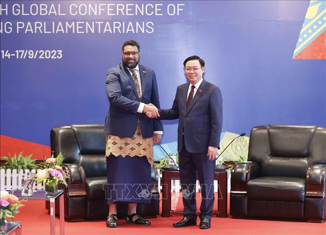 越南国会主席王廷惠会见汤加王国立法会议长法卡法努阿 ảnh 1 越南国会主席王廷惠会见汤加王国立法会议长法卡法努阿 ảnh 1