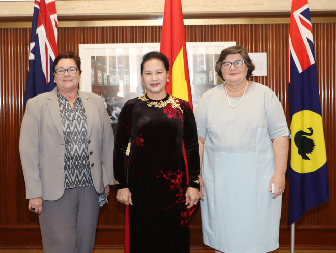 越南国会主席阮氏金银会见西澳大利亚州参议院和众议院领导人 ảnh 1