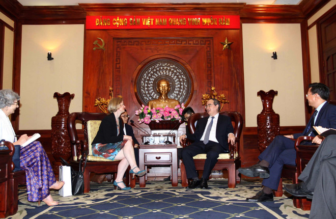 胡志明市委书记阮善仁会见新西兰驻越大使 ảnh 1 胡志明市委书记阮善仁会见新西兰驻越大使 ảnh 1