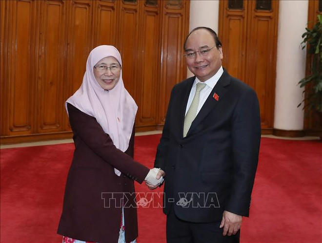 阮春福会见马来西亚副总理旺·阿兹莎 ảnh 1 阮春福会见马来西亚副总理旺·阿兹莎 ảnh 1