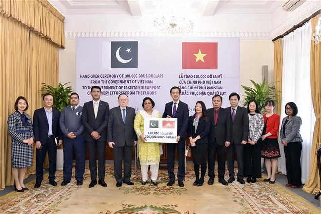 越南向巴基斯坦捐赠10万美元 助力其开展洪灾过后恢复重建工作 ảnh 1