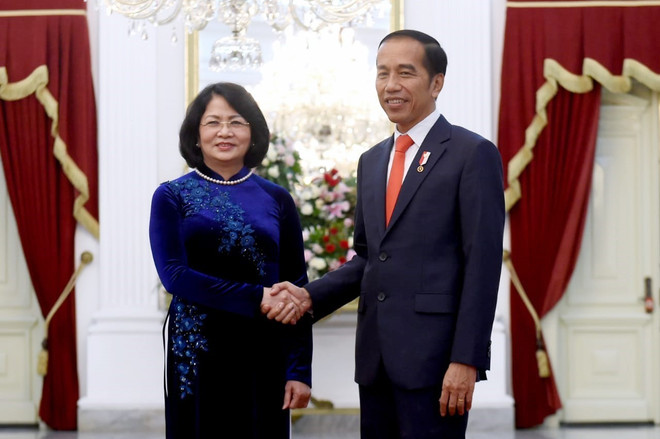 越南国家副主席邓氏玉盛会见印尼总统佐科·维多多 ảnh 2