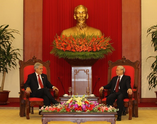 越共中央总书记、国家主席阮富仲与智利总统皮涅拉互致贺电 庆祝两国建交50周年 ảnh 1 越共中央总书记、国家主席阮富仲与智利总统皮涅拉互致贺电 庆祝两国建交50周年 ảnh 1