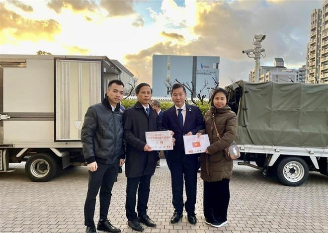 越南驻大阪总领事馆继续为石川县地震灾区捐赠物资 ảnh 1